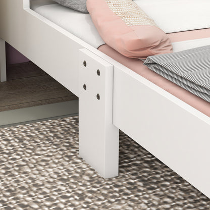 ZONEKIZ Children's Bed for 3-6 Years Old 143x74x66 cm Rainbow Shaped Wooden Children's Bed Modern Bedroom Furniture Load 80 kg Pink