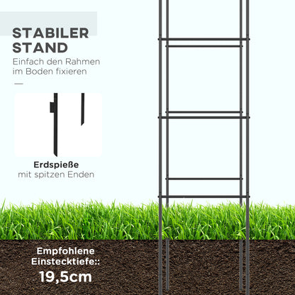 Metal Rose Arch Trellis for Climbing Plants Garden Arch with Pointed Design Metal Structure Arbor Trellis for Roses Archway for Garden 140 x 40 x 240 cm Black