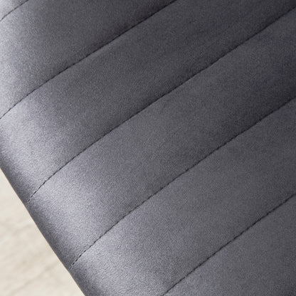 Set of 2 Height-Adjustable Bar Stools with Ergonomic Seat and Footrest, High Stools in Velvet Effect and Metal, 47x51.5x92-114 cm, Gray