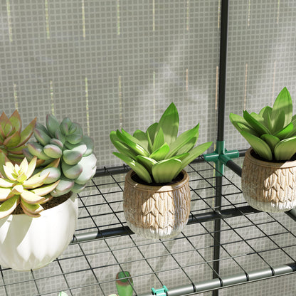 Greenhouse with Gable Roof Double Door, Shelves, Winterproof Foil Greenhouse made of Steel, Greenhouse for Balcony, Garden, Tomato House 144 x 48 x 152 cm, Tomato Greenhouse for Tomatoes, Vegetables, White