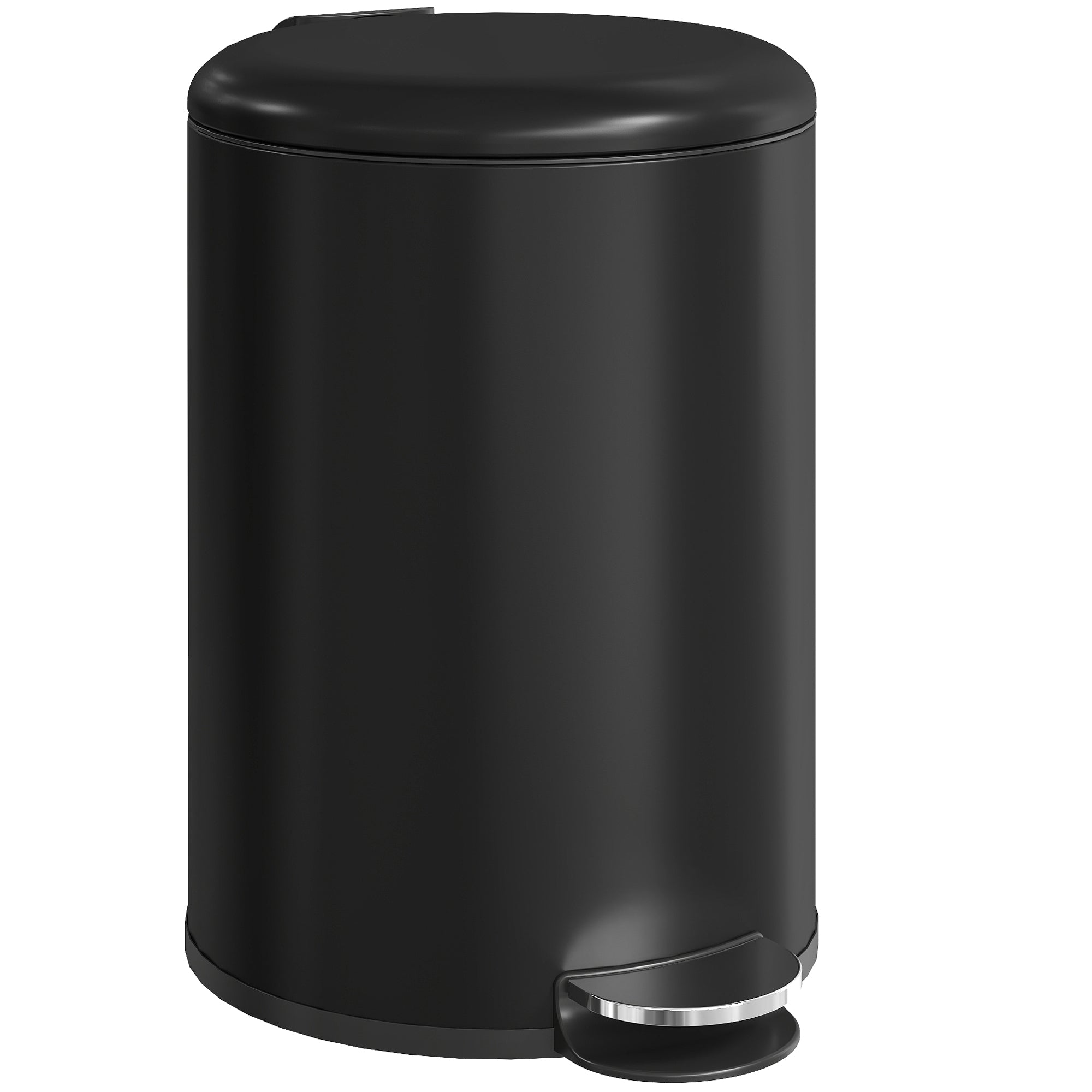 20 L (5.3 gal) Fingerprint-Resistant Metal Trash Can with Soft-Close Lid, Foot Pedal & Removable Inner Bin — Black