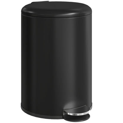 20 L (5.3 gal) Fingerprint-Resistant Metal Trash Can with Soft-Close Lid, Foot Pedal & Removable Inner Bin — Black