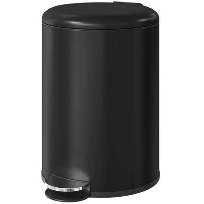 20 L (5.3 gal) Fingerprint-Resistant Metal Trash Can with Soft-Close Lid, Foot Pedal & Removable Inner Bin — Black