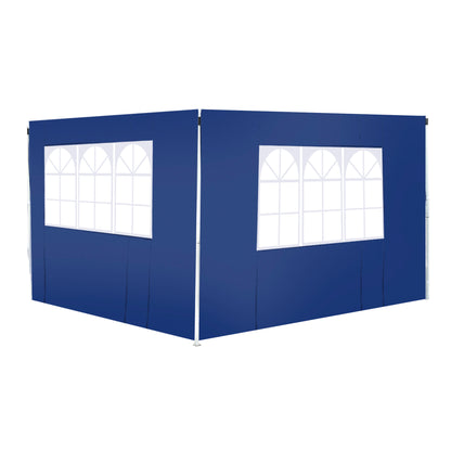 2 Side Walls for 3x2 Tent Gazebo Side Parasol Oxford Fabric with 2 Windows Suitable for 3x3 3x6 Blue