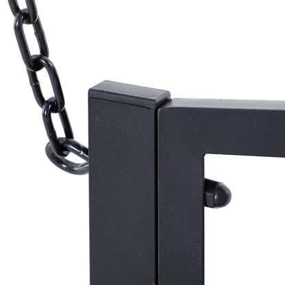 Hanging Bench 2-Seater Garden Swing Swing Bench Hollywood Swing Suspended Bench with Chains Metal Black 127 x 60 x 53 cm