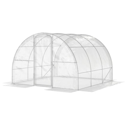 Garden Tunnel Greenhouse 3 x 3 x 2m 97 ft² with Hinged Door PE 150g/m² Cover for Vegetables Plants Flowers