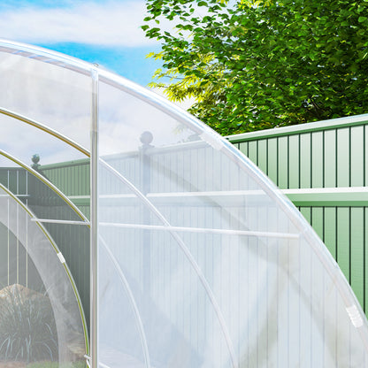 Garden Tunnel Greenhouse 3 x 3 x 2m 97 ft² with Hinged Door PE 150g/m² Cover for Vegetables Plants Flowers