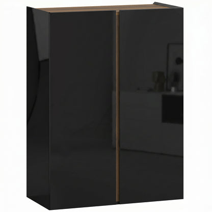 Shoe Cabinet with Soft-Close Safety Doors, 6-Tier Storage for up to 18 Pairs, Handleless Design, High-Gloss Black