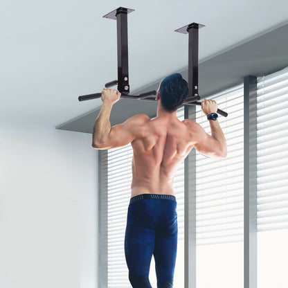 Ceiling Pull Up Bar Steel Chin-Up Bar Home Gym Pull-Up Bar with 150 kg Weight Capacity 105.5x28x49 cm Black