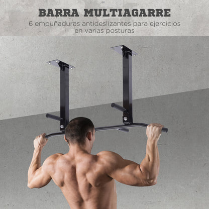 Ceiling Pull Up Bar Steel Chin-Up Bar Home Gym Pull-Up Bar with 150 kg Weight Capacity 105.5x28x49 cm Black