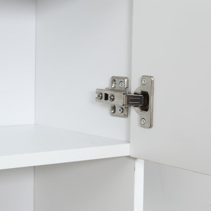 Kitchen Pantry Cabinet Kitchen Auxiliar Cabinet with Doors Drawer and Adjustable Shelves Anti-Tip for Dining Room Living Room 80x40x180 cm White