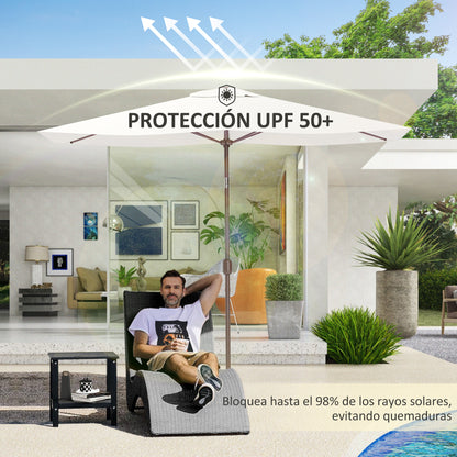 3x2m Umbrella Replacement Canopy Umbrella Canopy Replacement for Patio Umbrella with Top Vent UV Protection 50+ Replacement Cover for Outdoor Parasol Beige