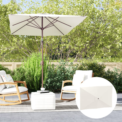3x2m Umbrella Replacement Canopy Umbrella Canopy Replacement for Patio Umbrella with Top Vent UV Protection 50+ Replacement Cover for Outdoor Parasol Beige