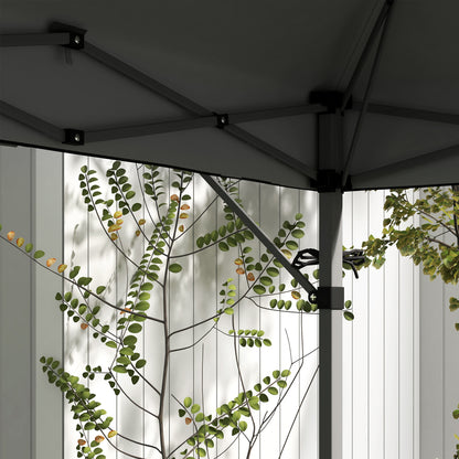 Pop-up Garden Gazebo Folding Pavilion 5 x 3 m, Oxford Fabric with 2 Adjustable Side Walls, Easy to Assemble, Includes Transport Bag with Wheels Gray