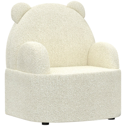 Kids Chair, Kids Sofa with Soft Teddy Fleece, Bear Shape, Children's Chair for Kids from 1.5 Years Old, Children's Room, Playroom, Beige