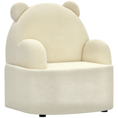Kids Chair, Kids Sofa with Soft Teddy Fleece, Bear Shape, Children's Chair for Kids from 1.5 Years Old, Children's Room, Playroom, Beige