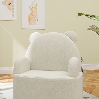 Kids Chair, Kids Sofa with Soft Teddy Fleece, Bear Shape, Children's Chair for Kids from 1.5 Years Old, Children's Room, Playroom, Beige