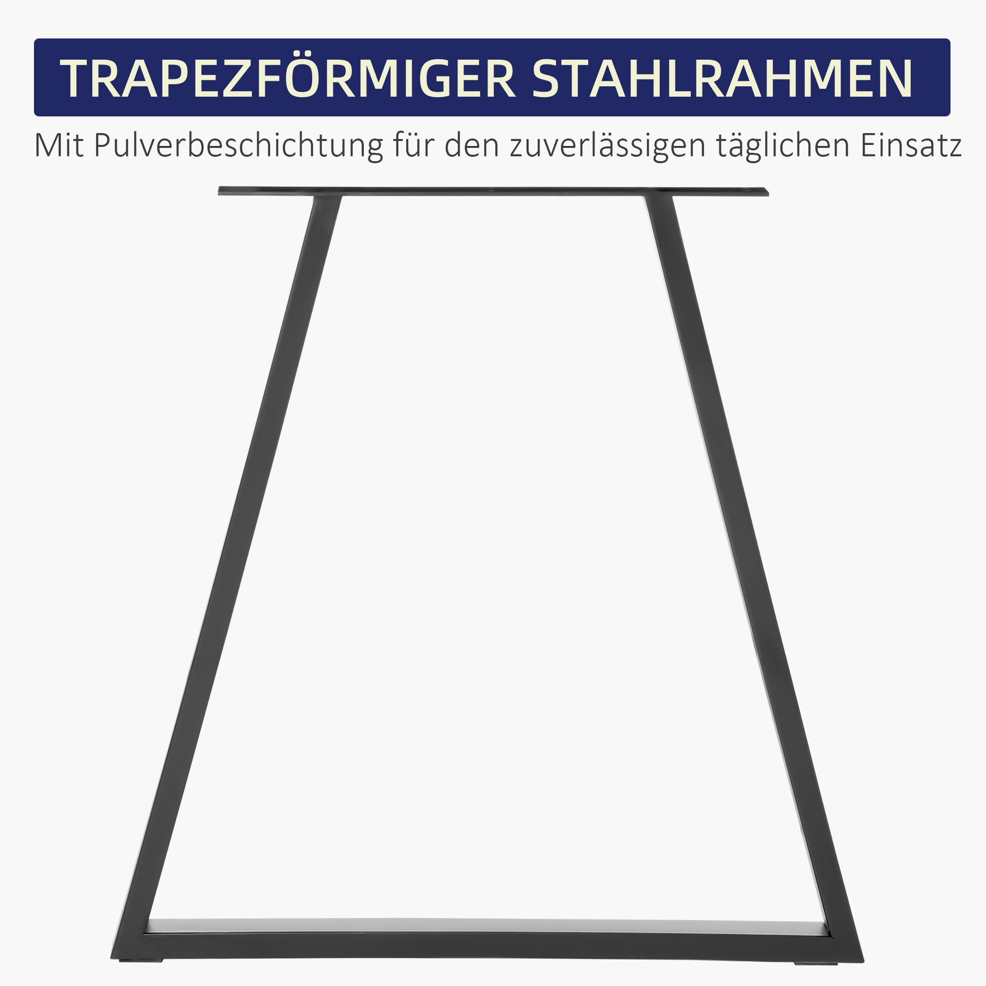 Table Legs, Set of 2 Table Bases, Triangular Furniture Feet made of Steel, 70 x 72 cm Table Frame for Dining Table, Coffee Table, Desk, Steel, Black