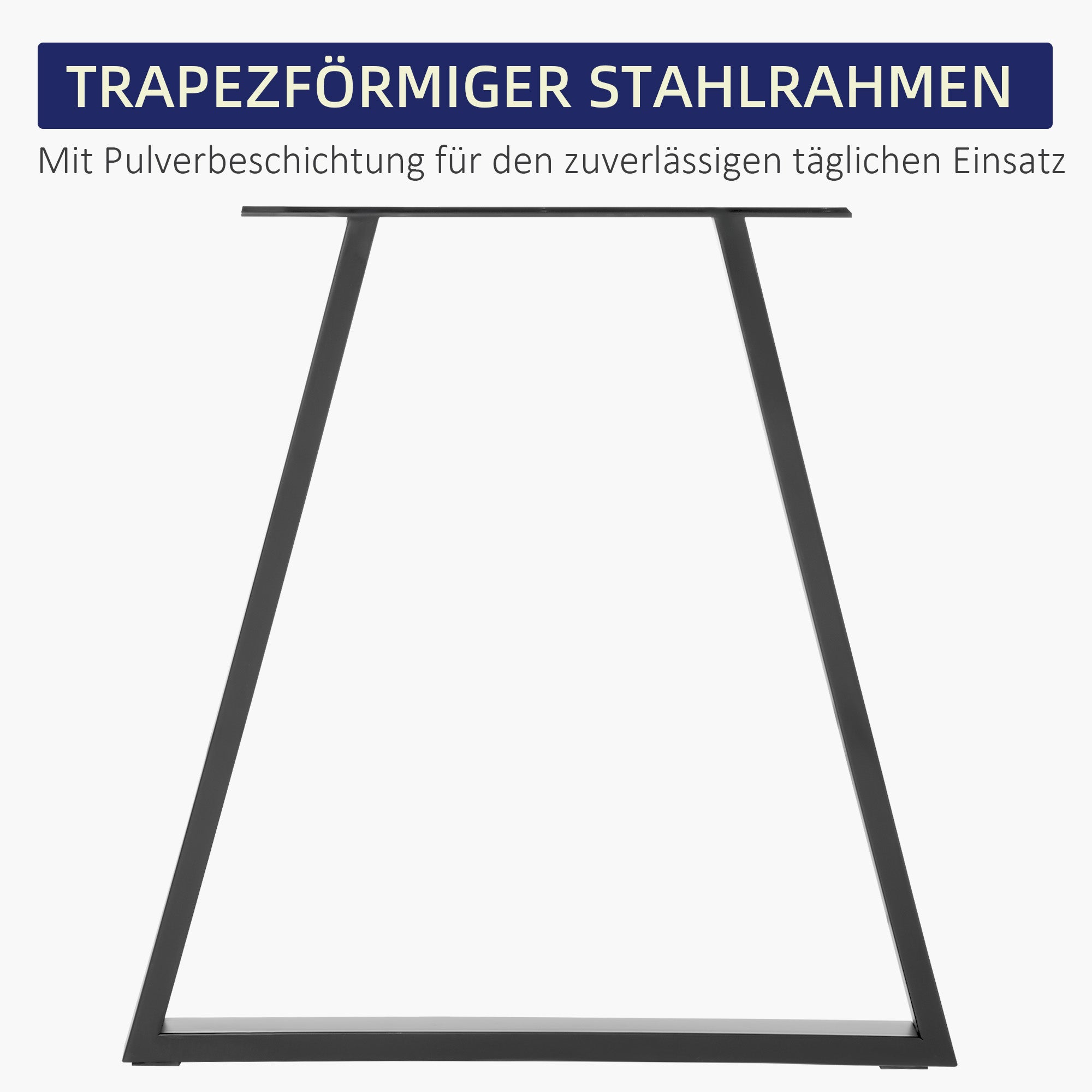 Table Legs, Set of 2 Table Bases, Triangular Furniture Feet made of Steel, 70 x 72 cm Table Frame for Dining Table, Coffee Table, Desk, Steel, Black