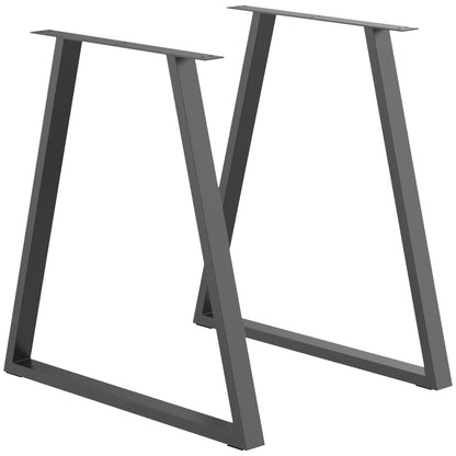Table Legs, Set of 2 Table Bases, Triangular Furniture Feet made of Steel, 70 x 72 cm Table Frame for Dining Table, Coffee Table, Desk, Steel, Black