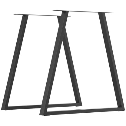 Table Legs, Set of 2 Table Bases, Triangular Furniture Feet made of Steel, 70 x 72 cm Table Frame for Dining Table, Coffee Table, Desk, Steel, Black