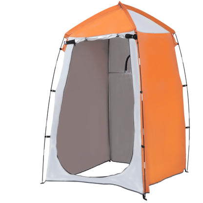 Portable Camping Shower Tent UV25+ Privacy Tent Instant Tent for Bathroom Dressing Room Toilet with Window Pocket and Carry Bag 123x121x198 cm Orange