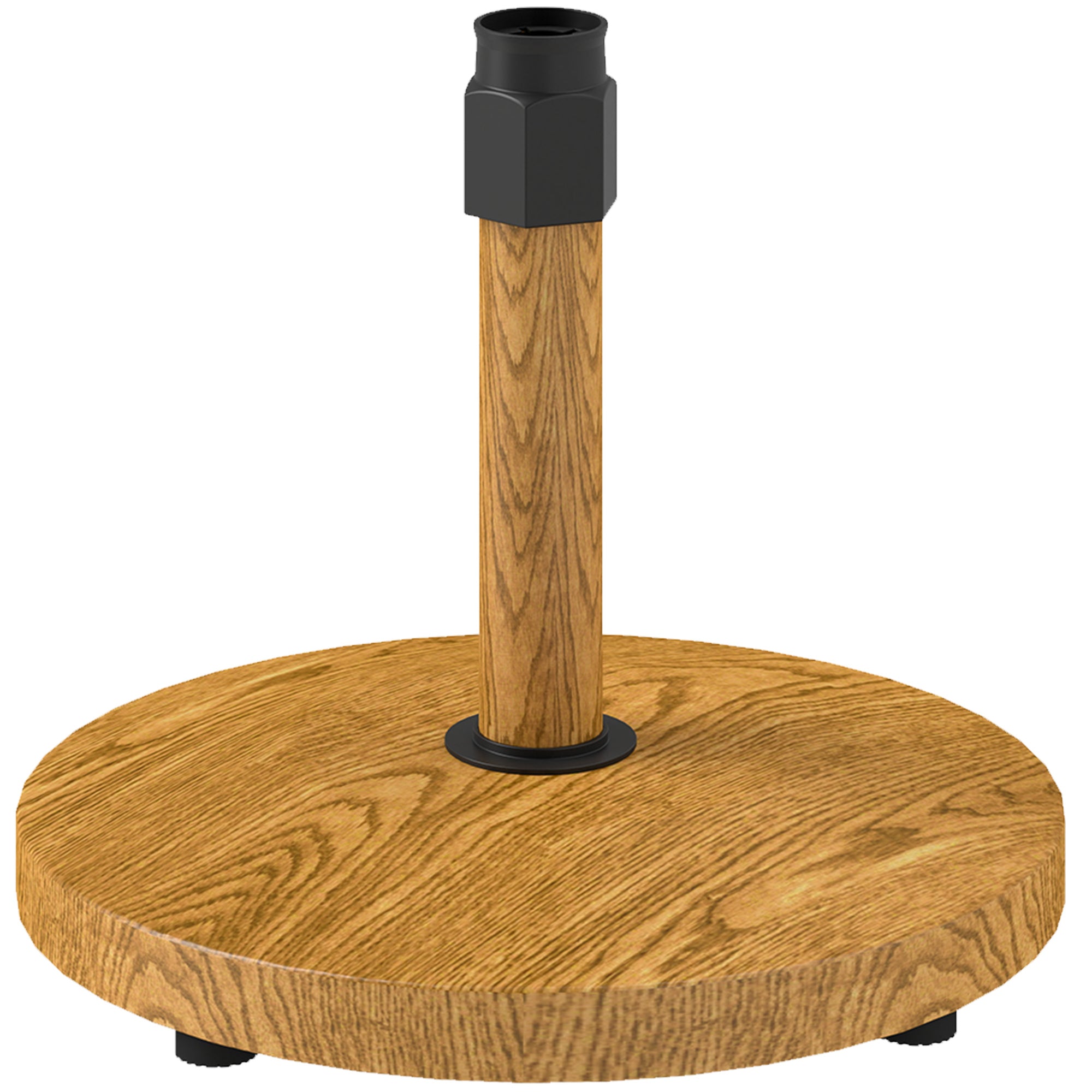 Round Umbrella Base Umbrella Stand with Adjustable Pads Cement-Filled 24.5 kg Weight for Natural Garden Terrace
