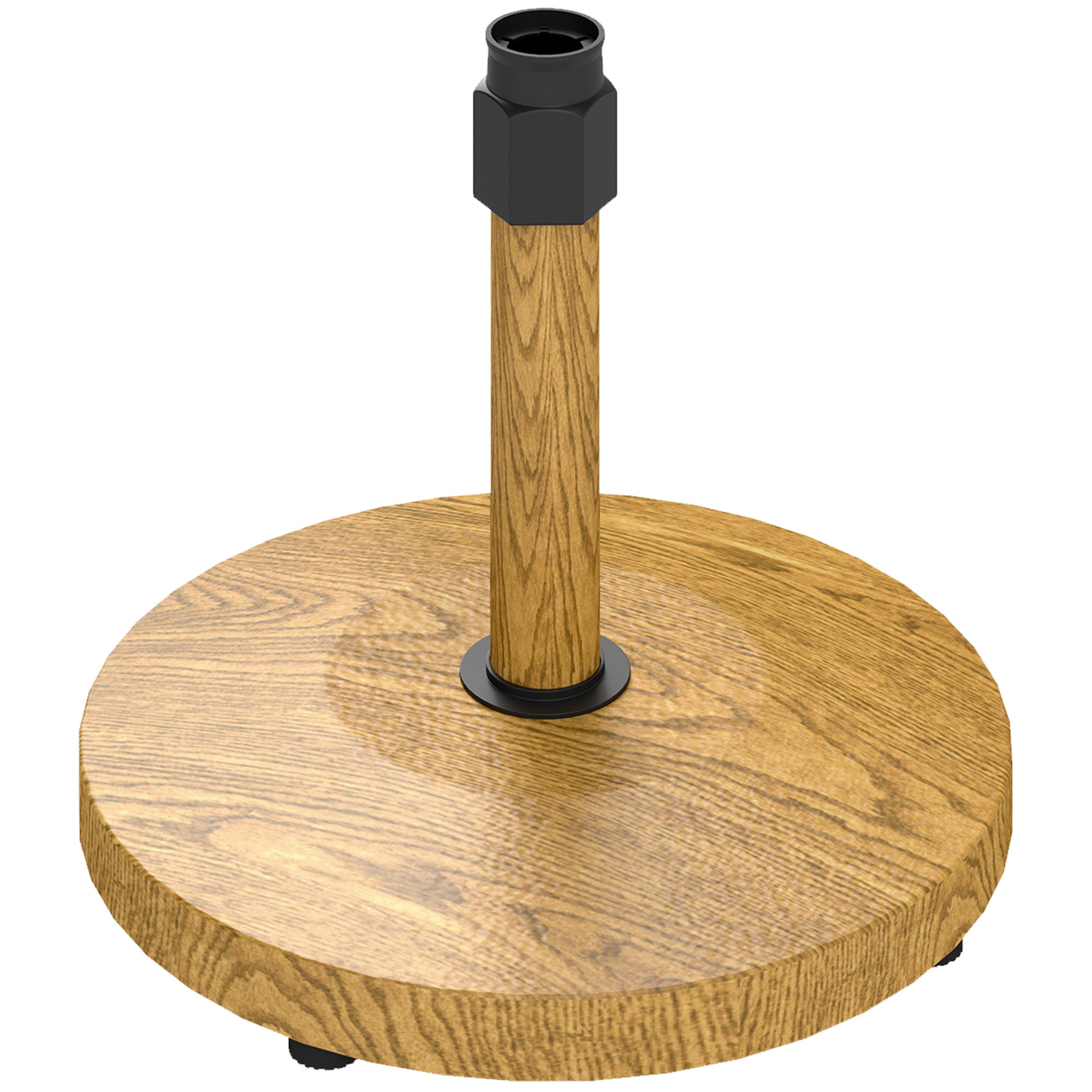 Round Umbrella Base Umbrella Stand with Adjustable Pads Cement-Filled 24.5 kg Weight for Natural Garden Terrace