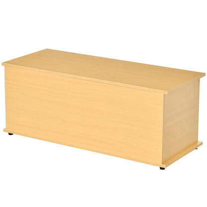 Wooden Storage Chest Ottoman with Lid for Storage in Bedroom Living Room Max. Load 120 kg 100x40x40 cm Natural