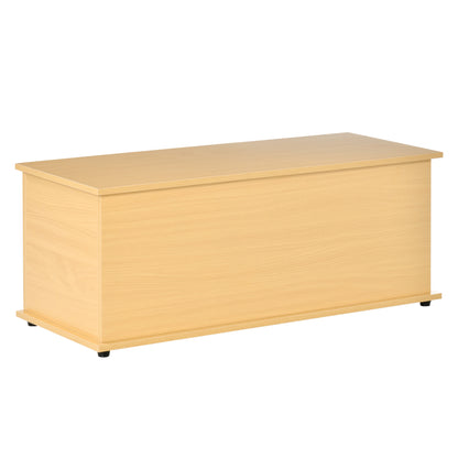 Wooden Storage Chest Ottoman with Lid for Storage in Bedroom Living Room Max. Load 120 kg 100x40x40 cm Natural