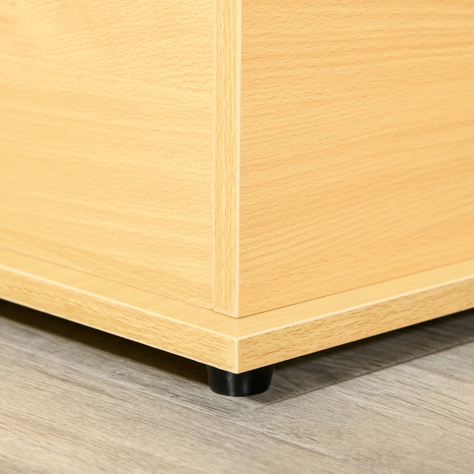 Wooden Storage Chest Ottoman with Lid for Storage in Bedroom Living Room Max. Load 120 kg 100x40x40 cm Natural