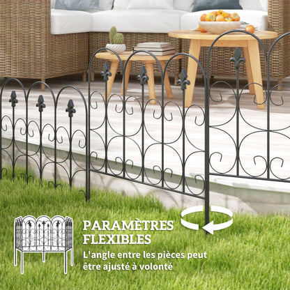 Garden Fence, 62.5x83 cm, rustproof metal wire garden border, barrier for animals, black