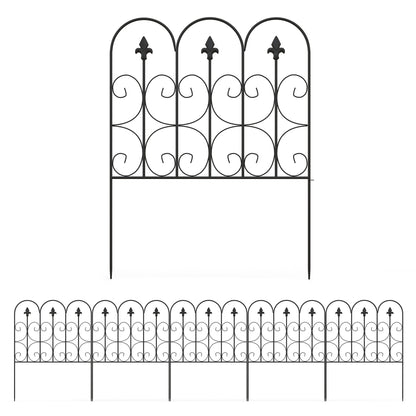 Garden Fence, 62.5x83 cm, rustproof metal wire garden border, barrier for animals, black