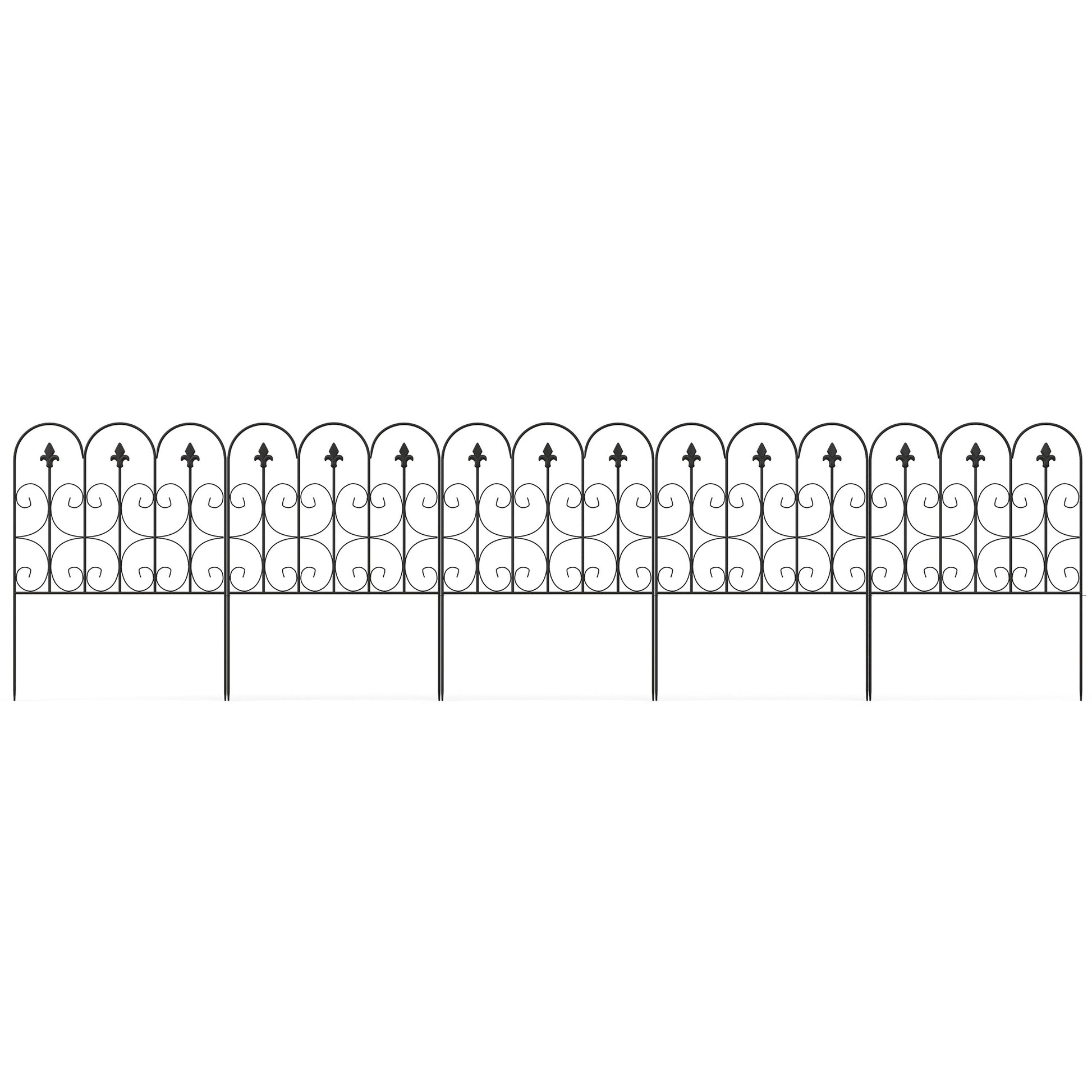 Garden Fence, 62.5x83 cm, rustproof metal wire garden border, barrier for animals, black