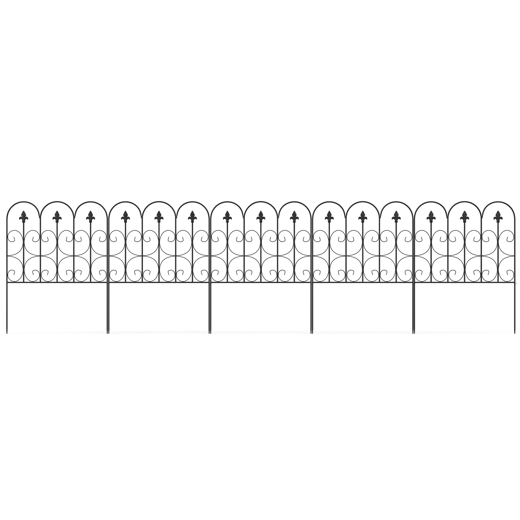 Garden Fence, 62.5x83 cm, rustproof metal wire garden border, barrier for animals, black