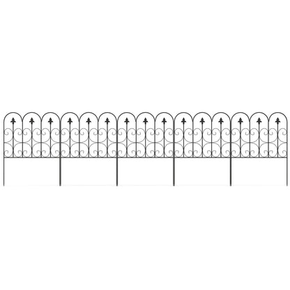 Garden Fence, 62.5x83 cm, rustproof metal wire garden border, barrier for animals, black