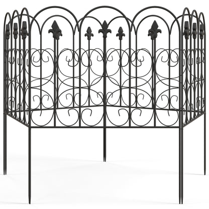 Garden Fence, 62.5x83 cm, rustproof metal wire garden border, barrier for animals, black