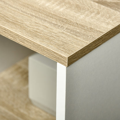 Under Sink Cabinet Modern Bathroom Cabinet with Compartments and Door 77x45x60 cm White and Natural