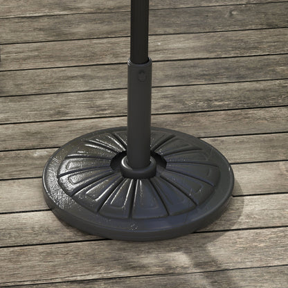 Round Umbrella Base Stand for Sunshade with Fillable HDPE Cement Weight 13 kg for Ø38/48 mm Umbrella Pole Ø43x32 cm Black