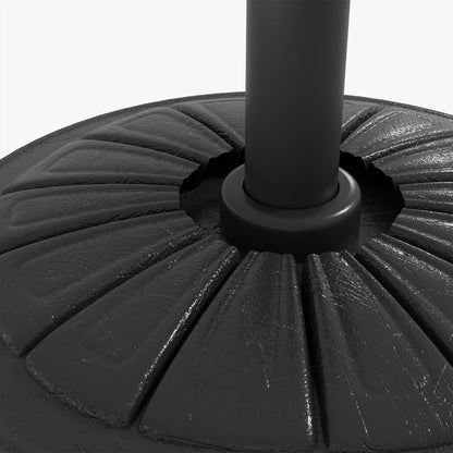 Round Umbrella Base Stand for Sunshade with Fillable HDPE Cement Weight 13 kg for Ø38/48 mm Umbrella Pole Ø43x32 cm Black