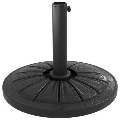 Round Umbrella Base Stand for Sunshade with Fillable HDPE Cement Weight 13 kg for Ø38/48 mm Umbrella Pole Ø43x32 cm Black