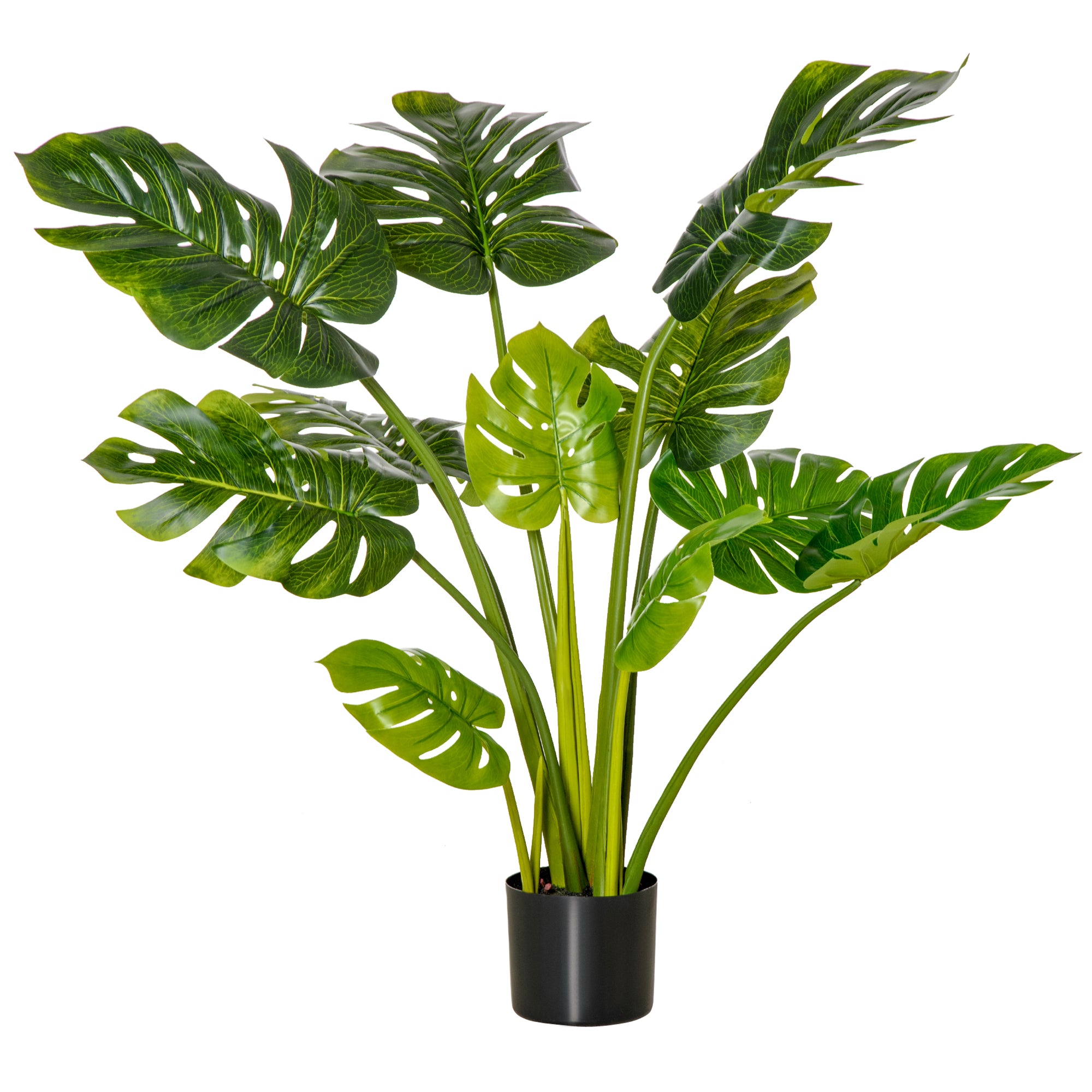 Artificial Plants 110 cm Artificial Monstera Faux Plants in Pot Artificial Tree Indoor Plant Decorative Plant Office Plant Plastic Pot for Indoor and Outdoor Use