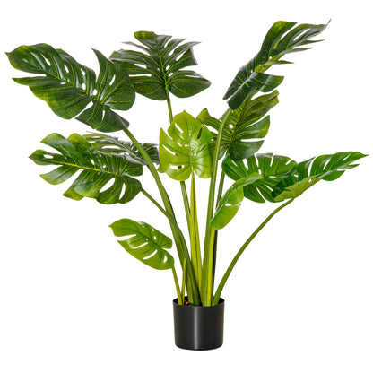Artificial Plants 110 cm Artificial Monstera Faux Plants in Pot Artificial Tree Indoor Plant Decorative Plant Office Plant Plastic Pot for Indoor and Outdoor Use