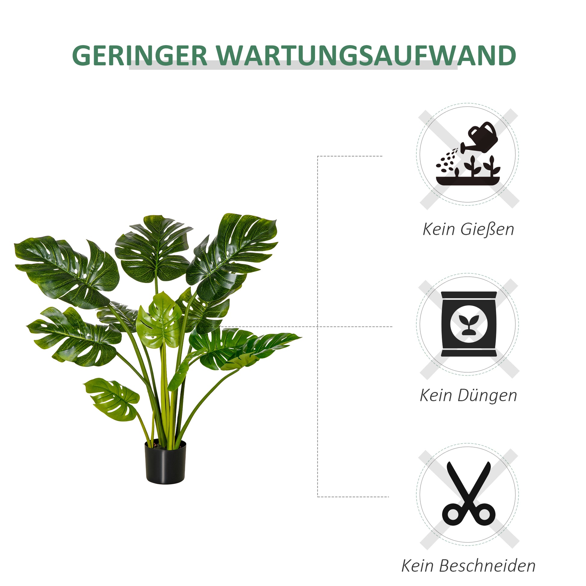 Artificial Plants 110 cm Artificial Monstera Faux Plants in Pot Artificial Tree Indoor Plant Decorative Plant Office Plant Plastic Pot for Indoor and Outdoor Use