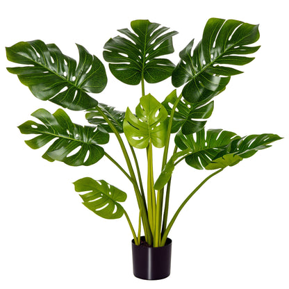 Artificial Plants 110 cm Artificial Monstera Faux Plants in Pot Artificial Tree Indoor Plant Decorative Plant Office Plant Plastic Pot for Indoor and Outdoor Use