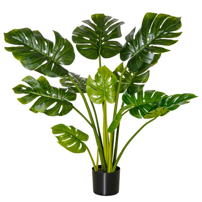 Artificial Plants 110 cm Artificial Monstera Faux Plants in Pot Artificial Tree Indoor Plant Decorative Plant Office Plant Plastic Pot for Indoor and Outdoor Use
