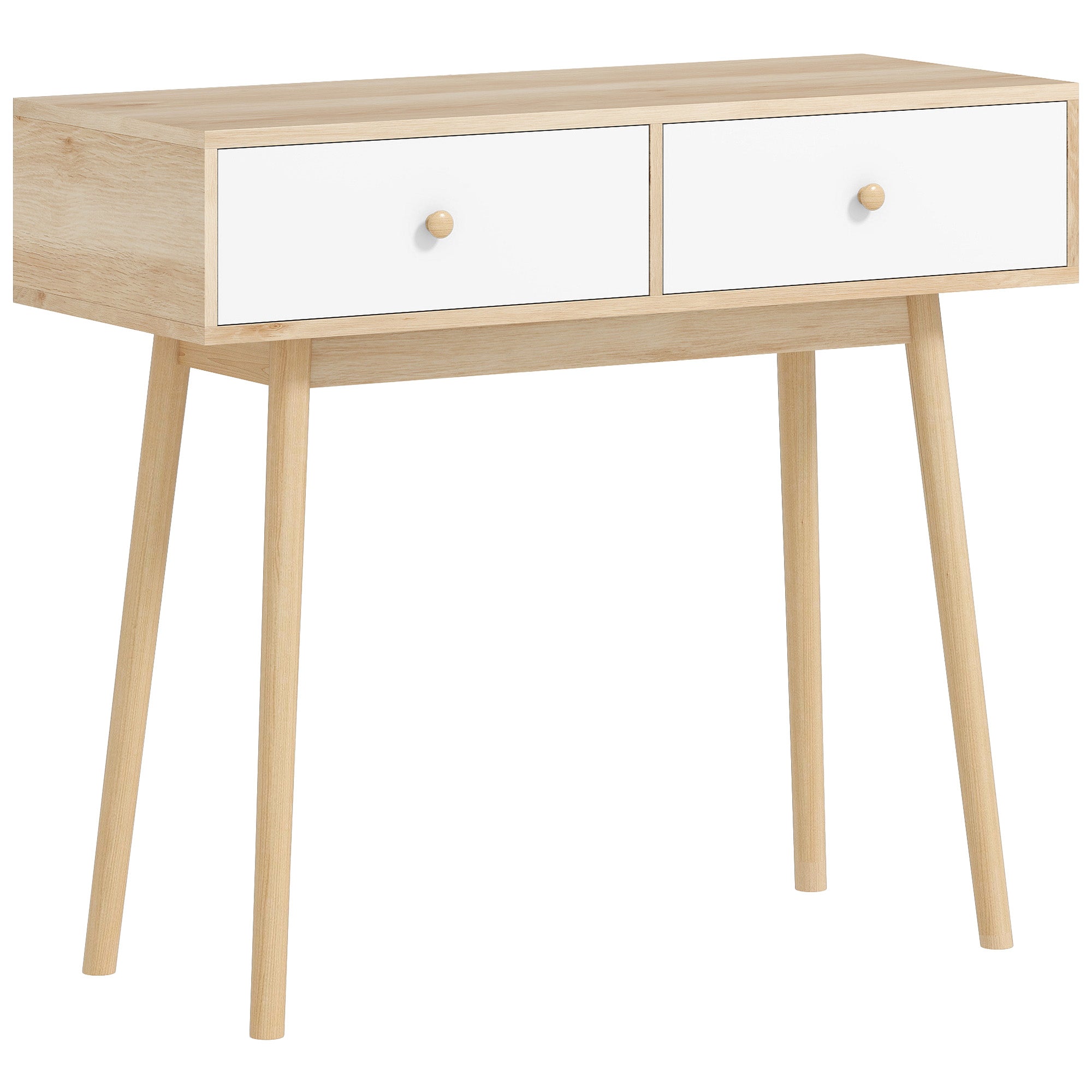 Narrow Console Table Entryway Console Table Sofa Table with 2 Drawers Modern Style for Hallway Entryway Living Room Bedroom Oak
