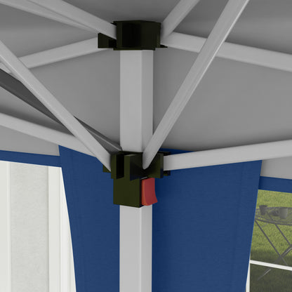 Folding Gazebo 6x3 m Foldable Canopy with 3-Level Adjustable Height UV-Resistant Awning and Carrying Bag for Camping Parties Blue