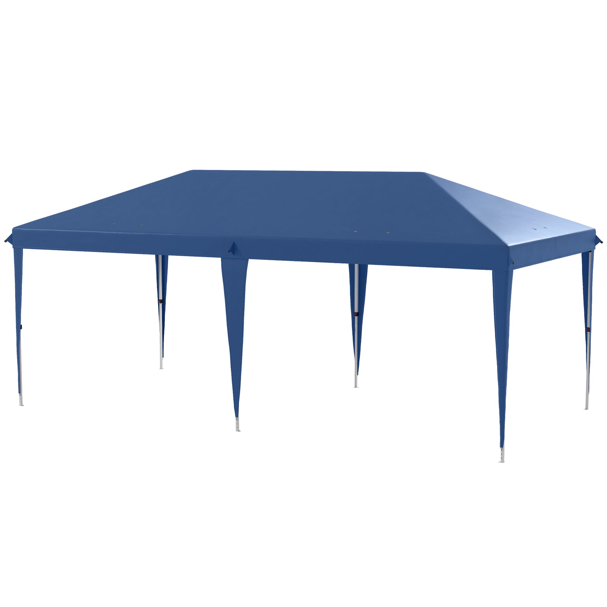 Folding Gazebo 6x3 m Foldable Canopy with 3-Level Adjustable Height UV-Resistant Awning and Carrying Bag for Camping Parties Blue