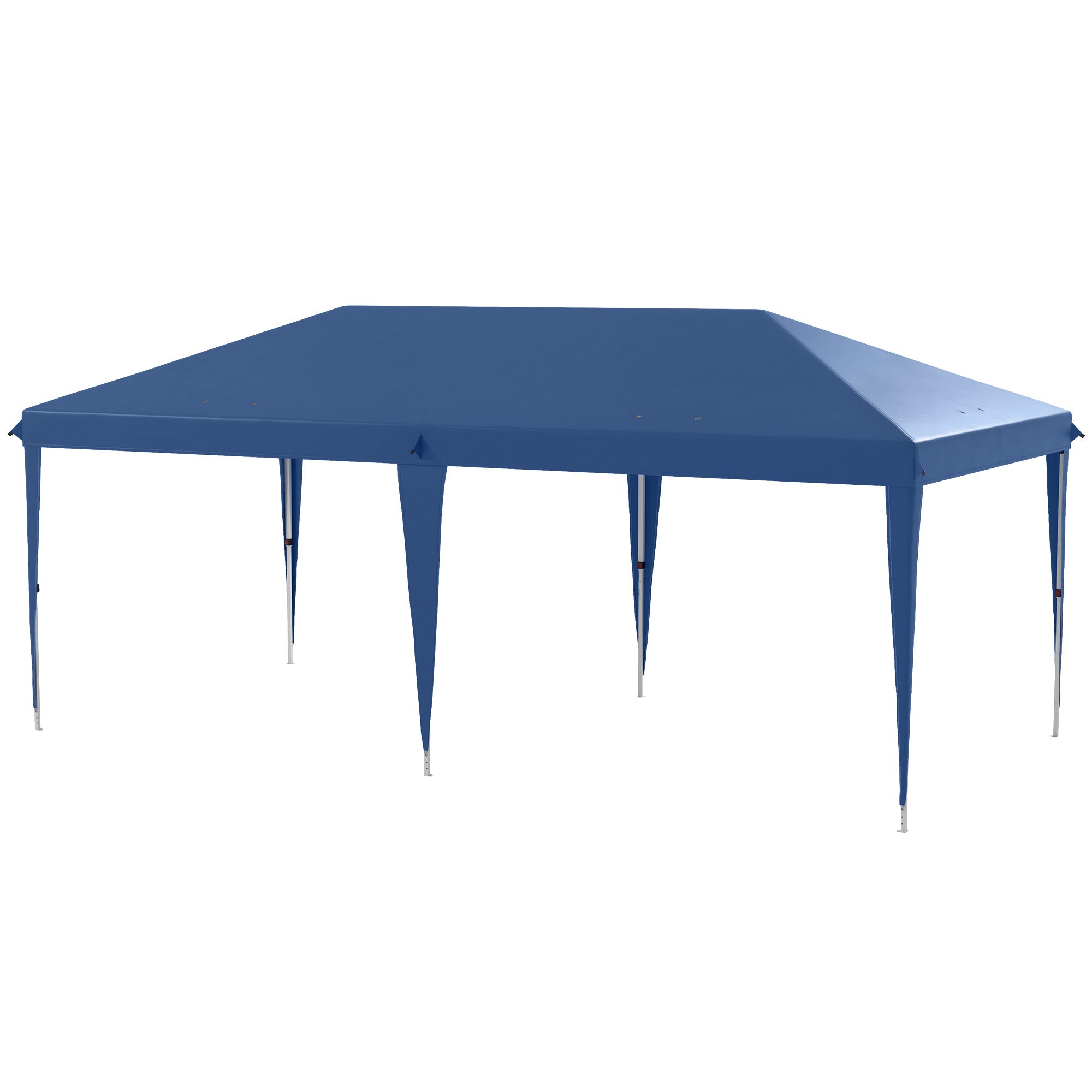 Folding Gazebo 6x3 m Foldable Canopy with 3-Level Adjustable Height UV-Resistant Awning and Carrying Bag for Camping Parties Blue